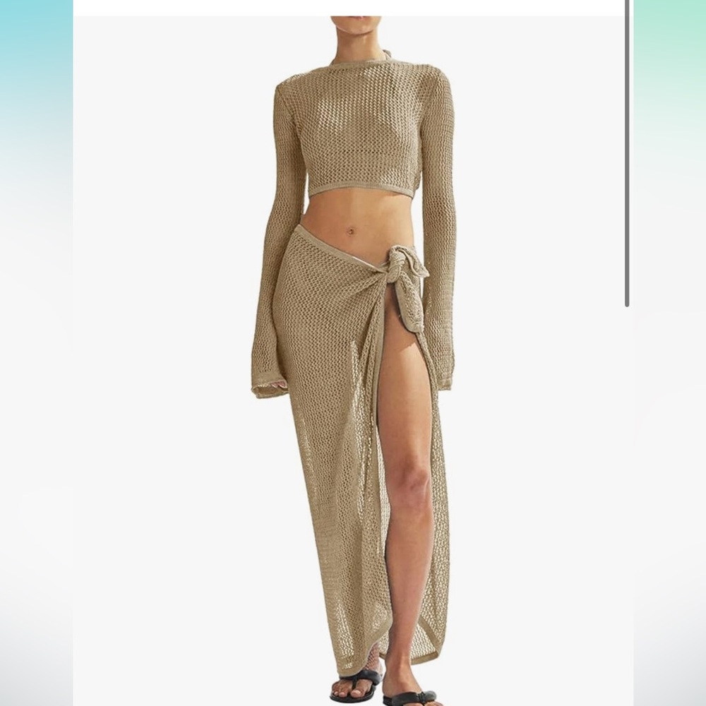 2 piece crochet coverup, NWT!